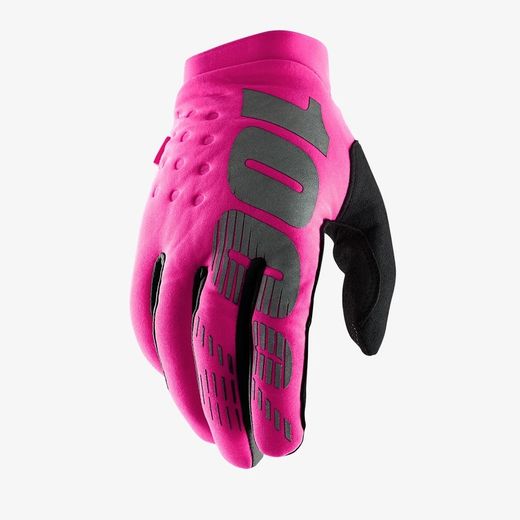 Guantes 100% Brisker Woman Rosa Neon / Negro