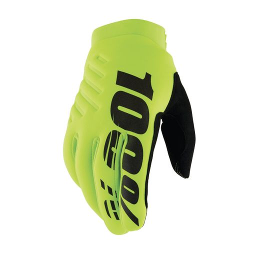 Guantes 100% Brisker Youth Amarillo Fluor
