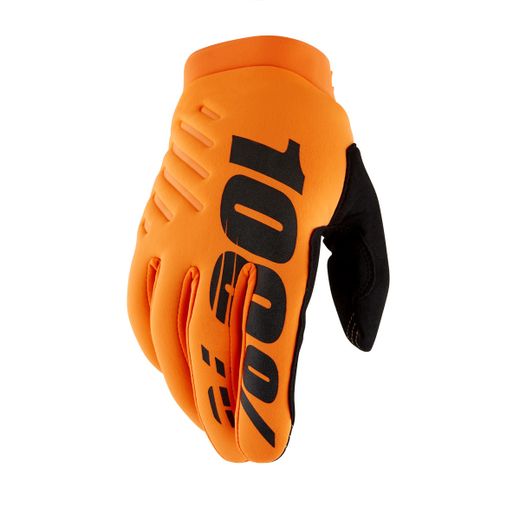 Guantes 100% Brisker Youth Naranja Fluor / Negro